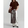image:imageMakeMeChic Womens Lace Skirt Floral Mesh Wrap Tie Side Elegant Coverup Fall SkirtsBrown