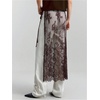 image:imageMakeMeChic Womens Lace Skirt Floral Mesh Wrap Tie Side Elegant Coverup Fall SkirtsBrown