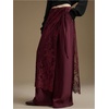 image:imageMakeMeChic Womens Lace Skirt Floral Mesh Wrap Tie Side Elegant Coverup Fall SkirtsBurgundy