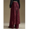 image:imageMakeMeChic Womens Lace Skirt Floral Mesh Wrap Tie Side Elegant Coverup Fall SkirtsBurgundy