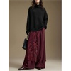 image:imageMakeMeChic Womens Lace Skirt Floral Mesh Wrap Tie Side Elegant Coverup Fall SkirtsBurgundy