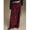 image:imageMakeMeChic Womens Lace Skirt Floral Mesh Wrap Tie Side Elegant Coverup Fall SkirtsBurgundy
