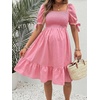image:imageMakeMeChic Womens Maternity Dress Summer Beach Sundress Floral Puff Sleeve Baby Shower DressDusty Pink