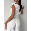 image:imageMakeMeChic Womens Off The Shoulder Tops Summer Blouses Asymmetrical Dressy TopsWhite