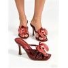 image:imageMakeMeChic Womens Open Toe Floral Kitten Heels Flower Summer Beach SandalsBurgundy