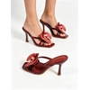 image:imageMakeMeChic Womens Open Toe Floral Kitten Heels Flower Summer Beach SandalsBurgundy