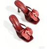 image:imageMakeMeChic Womens Open Toe Floral Kitten Heels Flower Summer Beach SandalsBurgundy