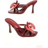 image:imageMakeMeChic Womens Open Toe Floral Kitten Heels Flower Summer Beach SandalsBurgundy