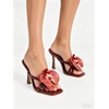 image:imageMakeMeChic Womens Open Toe Floral Kitten Heels Flower Summer Beach SandalsBurgundy