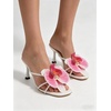 image:imageMakeMeChic Womens Open Toe Floral Kitten Heels Flower Summer Beach SandalsHot Pink White