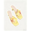 image:imageMakeMeChic Womens Open Toe Floral Kitten Heels Flower Summer Beach SandalsTropical Flower Yellow