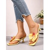 image:imageMakeMeChic Womens Open Toe Floral Kitten Heels Flower Summer Beach SandalsTropical Flower Yellow