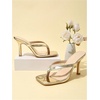 image:imageMakeMeChic Womens Pink Heels Kitten Heels Summer Leather Thong Strap Dressy Flip Flop SandalsGold