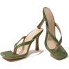 image:imageMakeMeChic Womens Pink Heels Kitten Heels Summer Leather Thong Strap Dressy Flip Flop SandalsGreen