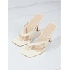image:imageMakeMeChic Womens Pink Heels Kitten Heels Summer Leather Thong Strap Dressy Flip Flop SandalsWhite