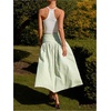image:imageMakeMeChic Womens Plaid Gingham Maxi Skirt Low Waist Flowy Long SkirtsGreen