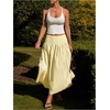image:imageMakeMeChic Womens Plaid Gingham Maxi Skirt Low Waist Flowy Long SkirtsYellow