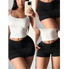 image:imageMakeMeChic Womens Plus Size Black Mini Skirts Summer Ruched High Waisted Sexy Bodycon Short SkirtsBlack