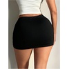 image:imageMakeMeChic Womens Plus Size Black Mini Skirts Summer Ruched High Waisted Sexy Bodycon Short SkirtsBlack