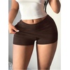 image:imageMakeMeChic Womens Plus Size Black Mini Skirts Summer Ruched High Waisted Sexy Bodycon Short SkirtsCoffee Brown