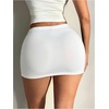 image:imageMakeMeChic Womens Plus Size Black Mini Skirts Summer Ruched High Waisted Sexy Bodycon Short SkirtsWhite