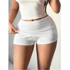 image:imageMakeMeChic Womens Plus Size Black Mini Skirts Summer Ruched High Waisted Sexy Bodycon Short SkirtsWhite