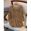image:imageMakeMeChic Womens Plus Size Crochet Boho Tops Summer Vacation Beach Cover Ups SweaterDark Khaki