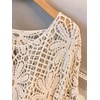 image:imageMakeMeChic Womens Plus Size Crochet Boho Tops Summer Vacation Beach Cover Ups SweaterPlus Beige