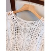 image:imageMakeMeChic Womens Plus Size Crochet Boho Tops Summer Vacation Beach Cover Ups SweaterPlus White