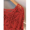 image:imageMakeMeChic Womens Plus Size Crochet Boho Tops Summer Vacation Beach Cover Ups SweaterRed