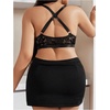 image:imageMakeMeChic Womens Plus Size Lace Bralette Front Closure Bras Wireless Deep V Triangle Sexy Lace BraBlack