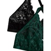 image:imageMakeMeChic Womens Plus Size Lace Bralette Front Closure Bras Wireless Deep V Triangle Sexy Lace BraBlackGreen