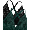 image:imageMakeMeChic Womens Plus Size Lace Bralette Front Closure Bras Wireless Deep V Triangle Sexy Lace BraBlackGreen