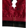 image:imageMakeMeChic Womens Plus Size Lace Bralette Front Closure Bras Wireless Deep V Triangle Sexy Lace BraBlackRed