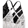 image:imageMakeMeChic Womens Plus Size Lace Bralette Front Closure Bras Wireless Deep V Triangle Sexy Lace BraBlackWhite