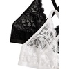 image:imageMakeMeChic Womens Plus Size Lace Bralette Front Closure Bras Wireless Deep V Triangle Sexy Lace BraBlackWhite