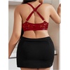 image:imageMakeMeChic Womens Plus Size Lace Bralette Front Closure Bras Wireless Deep V Triangle Sexy Lace BraBurgundy