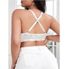 image:imageMakeMeChic Womens Plus Size Lace Bralette Front Closure Bras Wireless Deep V Triangle Sexy Lace BraWhite
