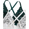 image:imageMakeMeChic Womens Plus Size Lace Bralette Front Closure Bras Wireless Deep V Triangle Sexy Lace BraWhiteGreen