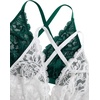 image:imageMakeMeChic Womens Plus Size Lace Bralette Front Closure Bras Wireless Deep V Triangle Sexy Lace BraWhiteGreen