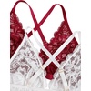 image:imageMakeMeChic Womens Plus Size Lace Bralette Front Closure Bras Wireless Deep V Triangle Sexy Lace BraWhiteRed