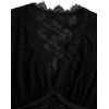 image:imageMakeMeChic Womens Plus Size Sexy Peplum Lace Tops Floral Sheer Mesh Going Out Tops Low Cut Short Sleeve TShirtBlack B