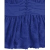 image:imageMakeMeChic Womens Plus Size Sexy Peplum Lace Tops Floral Sheer Mesh Going Out Tops Low Cut Short Sleeve TShirtDark Blue