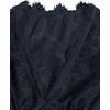 image:imageMakeMeChic Womens Plus Size Sexy Peplum Lace Tops Floral Sheer Mesh Going Out Tops Low Cut Short Sleeve TShirtDark Blue Solid