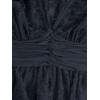 image:imageMakeMeChic Womens Plus Size Sexy Peplum Lace Tops Floral Sheer Mesh Going Out Tops Low Cut Short Sleeve TShirtDark Blue Solid