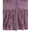 image:imageMakeMeChic Womens Plus Size Sexy Peplum Lace Tops Floral Sheer Mesh Going Out Tops Low Cut Short Sleeve TShirtDark Purple