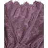 image:imageMakeMeChic Womens Plus Size Sexy Peplum Lace Tops Floral Sheer Mesh Going Out Tops Low Cut Short Sleeve TShirtDark Purple
