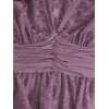 image:imageMakeMeChic Womens Plus Size Sexy Peplum Lace Tops Floral Sheer Mesh Going Out Tops Low Cut Short Sleeve TShirtDark Purple