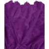 image:imageMakeMeChic Womens Plus Size Sexy Peplum Lace Tops Floral Sheer Mesh Going Out Tops Low Cut Short Sleeve TShirtPurple