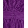 image:imageMakeMeChic Womens Plus Size Sexy Peplum Lace Tops Floral Sheer Mesh Going Out Tops Low Cut Short Sleeve TShirtPurple